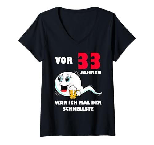 Damen Vor 33 Jahren war ich mal der Schnellste 33. Geburtstag Mann T-Shirt mit V-Ausschnitt Damen Vor 33 Jahren war ich mal der Schnellste 33. Geburtstag Mann T-Shirt mit V-Ausschnitt von 33.Ehrentag 33. Jubiläum Club der alten Säcke 33