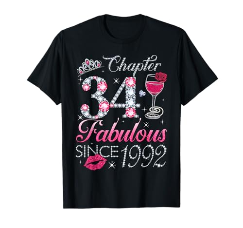 Kapitel 34 Fabelhaftes Geschenk zum 34. Geburtstag seit 1992 für Damen T-Shirt Kapitel 34 Fabelhaftes Geschenk zum 34. Geburtstag seit 1992 für Damen T-Shirt von 34th Birthday Funny Gift For Women Ladies