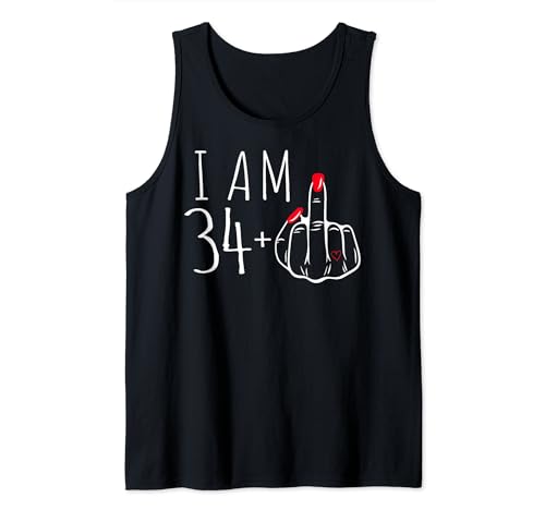 I Am 34 Plus 1 Mittelfinger 34. Geburtstag Lustiges T-Shirt für Damen Tank Top I Am 34 Plus 1 Mittelfinger 34. Geburtstag Lustiges T-Shirt für Damen Tank Top von 34th Women's Birthday Funny Present