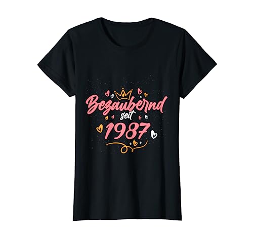 Bezaubernd seit 1987 Geschenk Frauen 35. Geburtstag T-Shirt von 35 Jahre alt Geburtstag Geschenk Frauen 1987