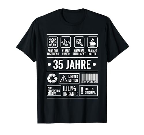 35. Geburtstag TShirt Spruch Lustig 35 Jahre Damen Herren T-Shirt von 35. Geburtstag Lustiger Spuch 35 Jahre