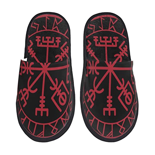 351 Damen Herren Hausschuhe Antiker Wikinger-Kriegerkompass Aus Der Nordischen Mythologie Drinnen Pantoffeln Plüsch Warme Pantoffeln Weiche Filzpantoffeln Für Drinnen Paare Herbst L von 351