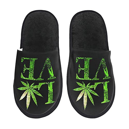 351 Damen Herren Hausschuhe Rasta Love Weed Marihuana Leaf Plüsch Hausschuhe Rutschfest Heimschuhe Warm Winter Pantoffeln Für Drinnen Outdoor Herbst L von 351
