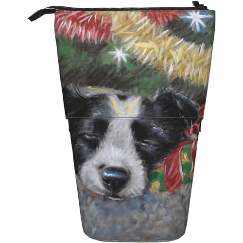 351 Federmäppchen Border Collie Hund Stifteetui Grosse Kapazität Make-Up Tasche, Für Teenager, Kindergarten, Damen von 351