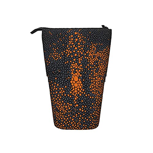 351 Federmäppchen Orangegrauer Shagreen Make-Up Tasche Mit Reißverschluss Federmäppchen Mädchen, Für Damen, Schüler, Mädchen von 351