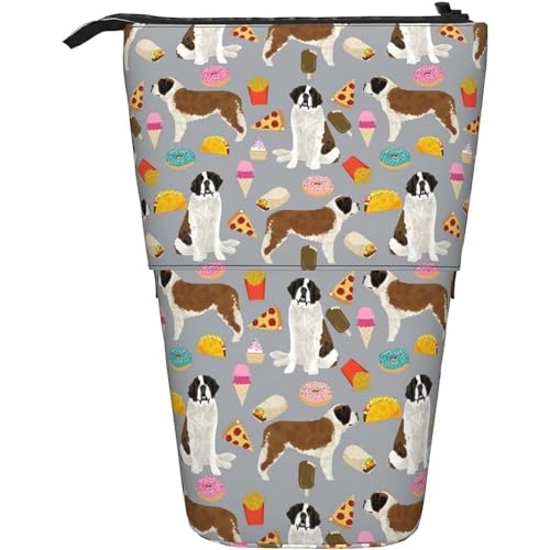 351 Federmäppchen Saint Bernard Dog Mexiko Taco Food Pizza Make-Up Tasche Grosse Kapazität Stifteetui, Für Bürobedarf, Teenager, Damen von 351