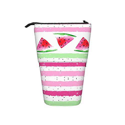 351 Federmäppchen Wassermelonen Rosa Rot Grün Wassermelonen Muster Gestreifte Flecken Aquarell Malerei Stand Federmäppchen Jungen Federtasche Grosse Kapazität Schüler Bleistifte Tasche von 351