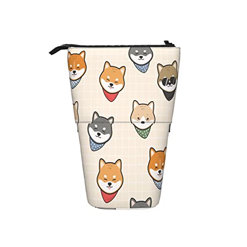 351 Federmäppchen Welpen Avatar Flache Lage Von Avataren Niedlicher Verschiedener Corgi Welpen Orange Grau Make-Up Tasche Büro Student Federmäppchen Grosse Kapazität Damen Federtasche von 351