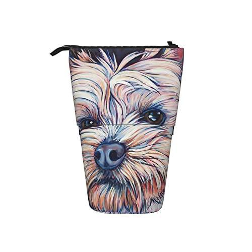 351 Federmäppchen Yorkshire Terrier Hund Süße Teetasse Make-Up Tasche Mit Reißverschluss Federmäppchen Mädchen, Für Teenager, Büro, Jungen von 351