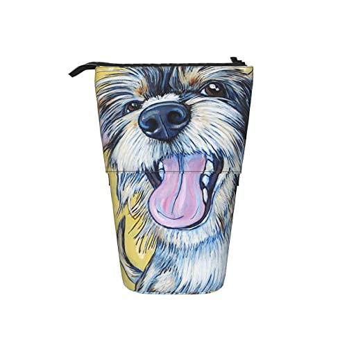 351 Federmäppchen Yorkshire Terrier Teetasse Hund Glücklich Federtasche Grosse Kapazität Student Federmäppchen, Für Jungen, Mädchen, Damen von 351