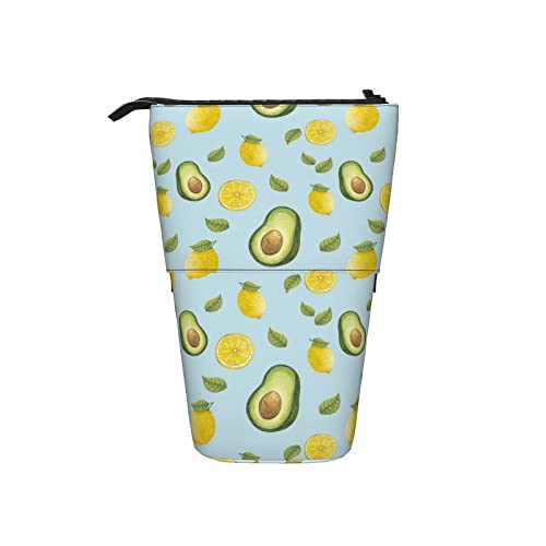 351 Federmäppchen Zitronenfrucht Avocadoblätter Make-Up Tasche Grosse Kapazität Student Federmäppchen, Für Damen, Mädchen, Schüler von 351