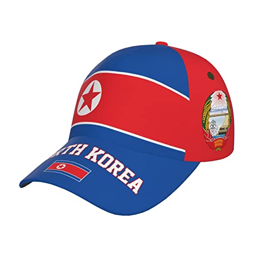 351 Herren Damen Baseball Kappen Nordkorea-Flagge Koreanisch Baseball Cap Baumwolle Visier Hut Vintage Distressed Basecap Für Draussen Angeln Kletter von 351