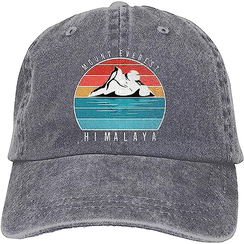 351 Herren Damen Baseballkappe, Mount Everest Denim Hut Reine Farbe Cotton Cap Verstellbar Baseball Kappen Für Reisen Wander Sport von 351