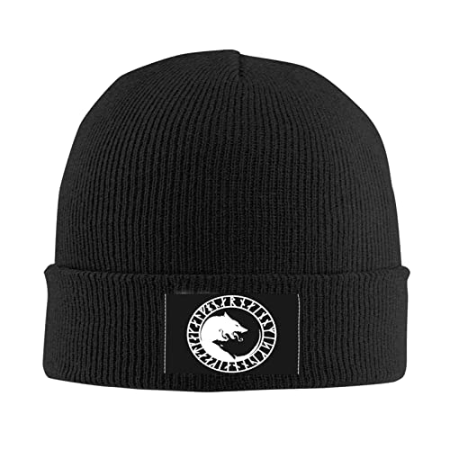 351 Herren Damen Wintermütze Odin Wikinger Nordischer Wolf Beanie Mütze Weich Sportmütze Bequeme Slouchy Beanie Mütze Für Angeln Adult Laufen von 351