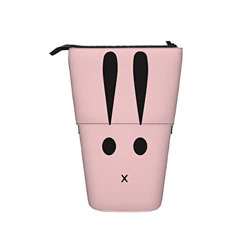 351 Teleskopisch Mäppchen Abstrakte Malerei Pink Bunny Ausrufezeichen Kreatives Design Federtasche Grosse Kapazität Mädchen Stehbleistiftbeutel Mit Reißverschluss Damen Student Federmäppchen von 351