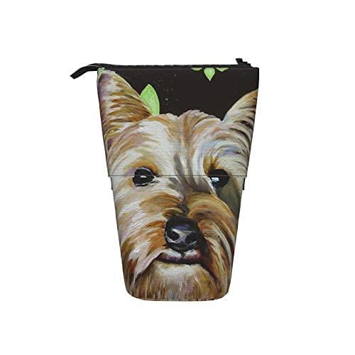 351 Teleskopisch Mäppchen Brauner Yorkshire Terrier Teetasse Hund Süß Student Federmäppchen Grosse Kapazität Schlampermäppchen, Für Teenager, Büro, Jungen von 351