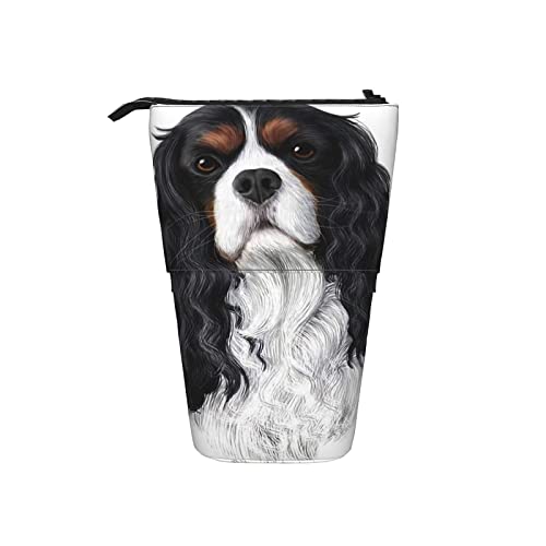 351 Teleskopisch Mäppchen Cavalier King Charles Spaniel Geschenkhund Make-Up Tasche Grosse Kapazität Schlampermäppchen, Für Schüler, Büro, Jungen von 351