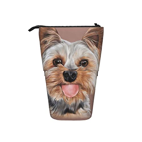 351 Teleskopisch Mäppchen Hund Niedliche Yorkshire Terrier Teetasse Schlampermäppchen Grosse Kapazität Bleistifte Tasche, Für Teenager, Mädchen, Bürobedarf von 351