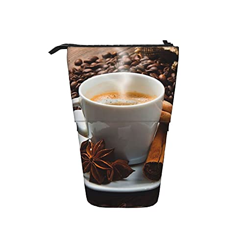 351 Teleskopisch Mäppchen Kaffeetasse, Sackleinen, Kaffeebohnen Stifteetui Mit Reißverschluss Ständer Bleistifthalter, Für Schüler, Jungen, Mädchen von 351