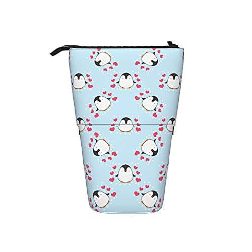 351 Teleskopisch Mäppchen Liebe Pinguin Federmäppchen Mädchen Grosse Kapazität Bleistifte Tasche, Für Kindergarten, Bürobedarf, Schule von 351