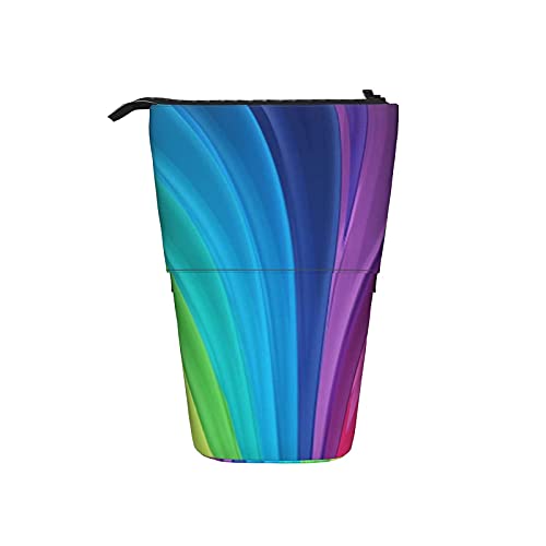 351 Teleskopisch Mäppchen Regenbogenfarben Make-Up Tasche Mit Reißverschluss Federmäppchen Mädchen, Für Kindergarten, Schüler, Büro von 351