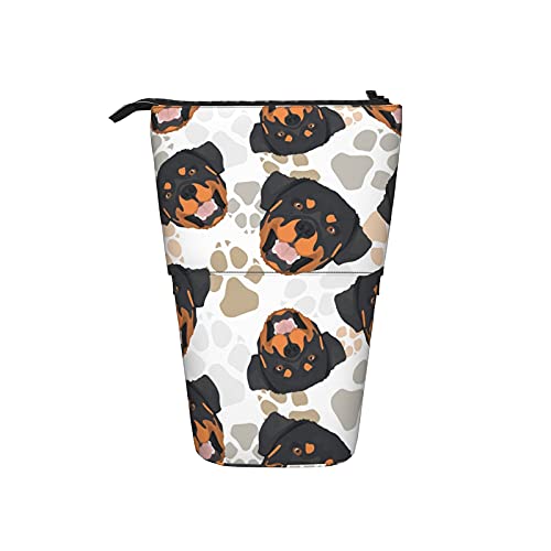 351 Teleskopisch Mäppchen Süßer Rottweiler Make-Up Tasche Grosse Kapazität Bleistifte Tasche, Für Büro, Schüler, Damen von 351