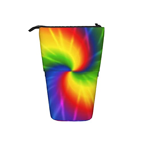 351 Teleskopisch Mäppchen Tie Dye Regenbogen Griffelmappe Mit Reißverschluss Make-Up Tasche, Für Jungen, Bürobedarf, Schule von 351