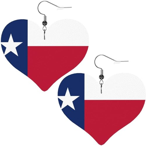 Damen Ohrringe Ohrhänger Leichte Ohrringe Hängend Kunstleder Schmuck Colorado-Texas-Flagge von 351