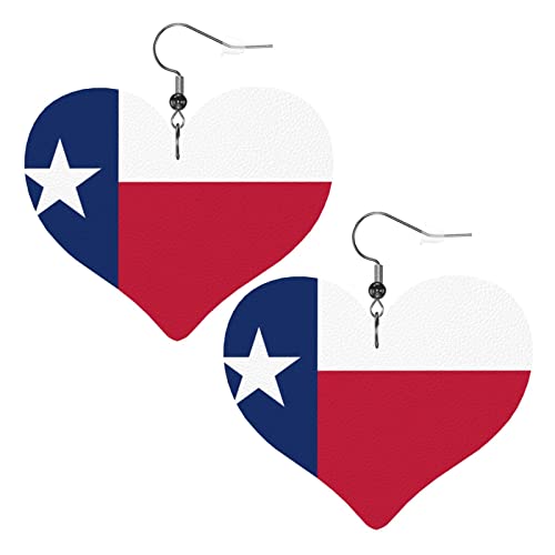 Damen Ohrringe Ohrhänger Leichte Ohrringe Hängend Kunstleder Schmuck Ein Stern, Us-Flagge, Texas von 351