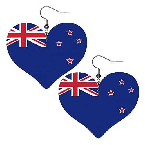 Damen Ohrringe Ohrhänger Leichte Ohrringe Hängend Kunstleder Schmuck Flagge Neuseelands von 351