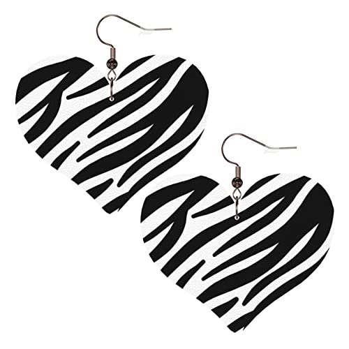Damen Ohrringe Ohrhänger Leichte Ohrringe Hängend Kunstleder Schmuck Zebra-Druck von 351
