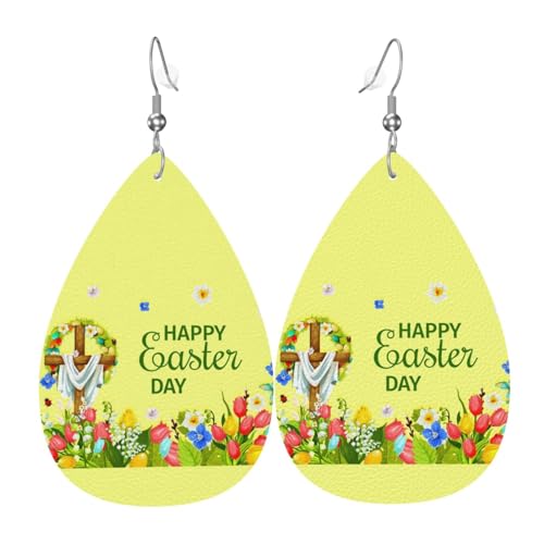 Lederohrringe Fröhliche Ostern Ohrringe Für Damen Vintage-Stil Teardrop Leder Ohrringe Klassischen Schmuck Ohrringe, Für Braut Party, Frauen, Mädchen von 351