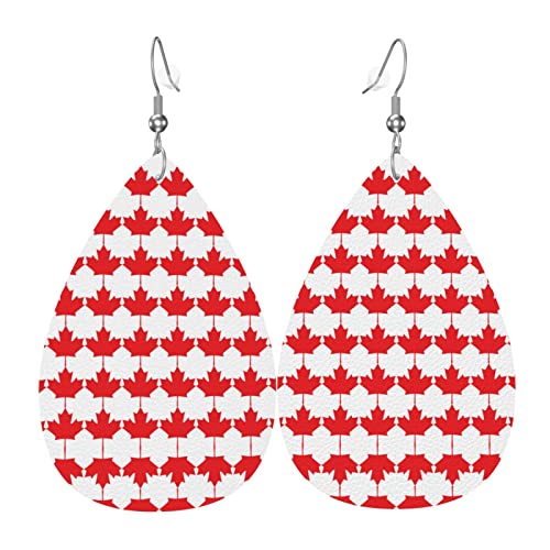 Lederohrringe Kanadische Ahornblatt Flagge Schmuck Ohrringe Klassischen Tropfenohrringe Mode Teardrop Ohrringe, Für Mädchen, Frauen, Braut Party von 351