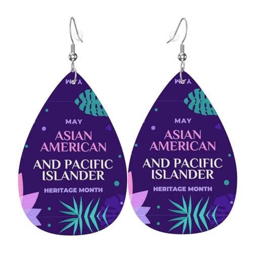 Lederohrringe Monat Des Erbes Der Asiatisch Amerikanischen Und Pazifischen Inselbewohner Schmuck Ohrringe Klassischen Ohrringe Für Damen Ornamente Teardrop Ohrringe, Für Mädchen von 351