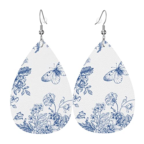 Ohrringe Für Frauen Blauer Blumenschmetterling Ohrringe Für Damen Ornamente Tropfenohrringe Vintage-Stil Teardrop Ohrringe, Für Braut Party, Mädchen, Geburtstagsfeier von 351