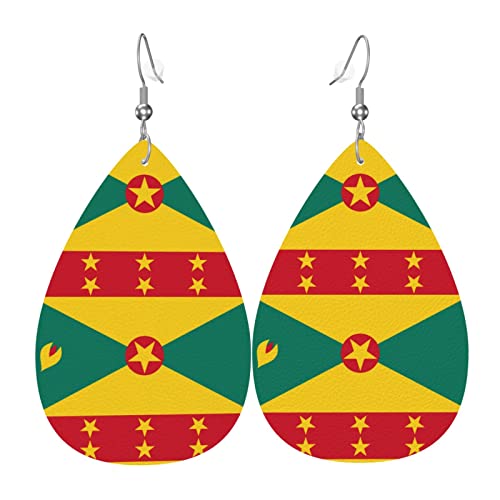 Ohrringe Für Frauen Flagge Von Grenada Druck Tropfenohrringe Mode Teardrop Leder Ohrringe Vintage-Stil Ohrringe Für Damen, Für Mädchen, Geschenk, Braut Party von 351