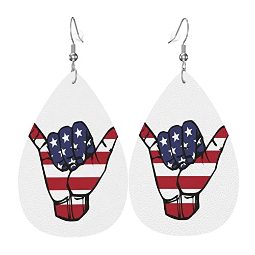 Ohrringe Für Frauen Geste Der Amerikanischen Flagge Teardrop Leder Ohrringe Vintage-Stil Teardrop Ohrringe 1 Paar Tropfenohrringe, Für Geschenk, Frauen, Geburtstagsfeier von 351