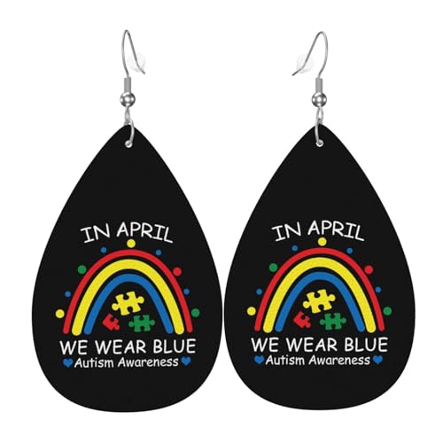 Ohrringe Für Frauen Im April Tragen Wir Den Blue Rainbow Autismus Bewusstseinsmonat Ohrringe Für Damen Klassischen Schmuck Ohrringe Ornamente Baumeln Ohrringe, Für Braut Party, Mädchen, Geschenk von 351