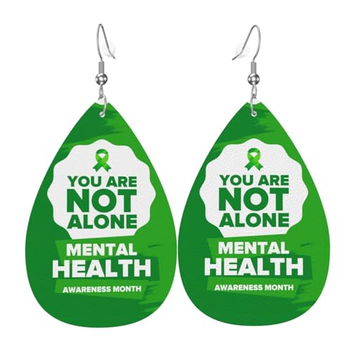 Ohrringe Für Frauen Im Mai Tragen Wir Den Green Mental Health Awareness Month Teardrop Leder Ohrringe 1 Paar Damen Ohrring Klassischen Teardrop Ohrringe, Für Frauen, Geburtstagsfeier, Geschenk von 351