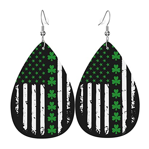 Ohrringe Für Frauen Irisch Amerikanische Flagge Zum St. Patrick'S Day Ohrringe Für Damen Mode Teardrop Ohrringe Vintage-Stil Teardrop Leder Ohrringe, Für Mädchen, Frauen, Geburtstagsfeier von 351