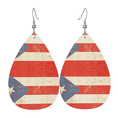 Ohrringe Für Frauen Puerto Ricanische Flagge Ohrringe Für Damen Mode Teardrop Leder Ohrringe Klassischen Schmuck Ohrringe, Für Braut Party, Frauen, Mädchen von 351