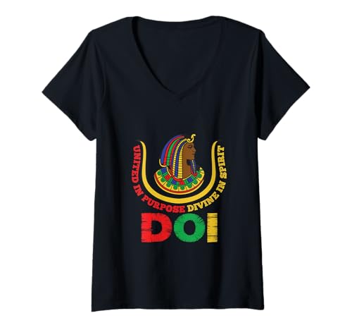 Damen DOI Vereint in Purpose Divine Spirit Die Töchter der Isis PHA T-Shirt mit V-Ausschnitt Damen DOI Vereint in Purpose Divine Spirit Die Töchter der Isis PHA T-Shirt mit V-Ausschnitt von 357 Designs