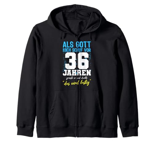 Als Gott Mich Schuf 36 Jahre Männer Frauen 36. Geburtstag Kapuzenjacke von 36 Jahre Geburtstag Vintage Retro Geschenk Outfit