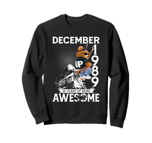 36th Birthday Bear Legends December 1989 36 Years Old Men Sweatshirt von 36 Years Old Awesome Cool Bear Since December 1989