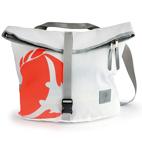 360° Grad Tender City Damen Handtasche Segeltuch weiß, Krebs orange von 360°