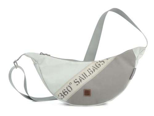 360° crossbody Schultertasche Roop Moonbag Weiss Grau, recyceltes Segeltuch von 360°