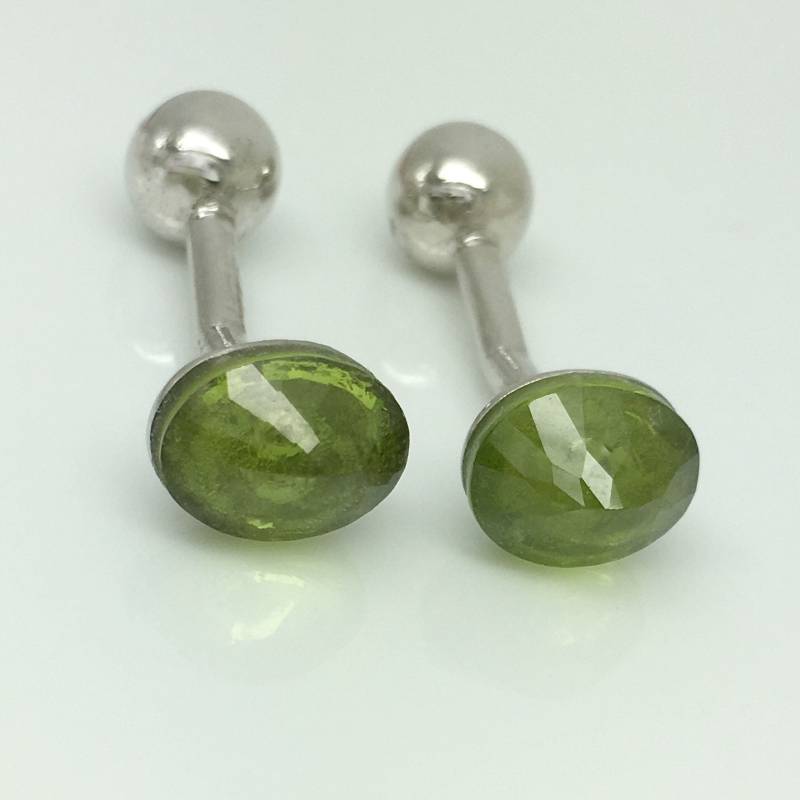 Vitalität Grüne Peridot Manschettenknöpfe, Manschettenknöpfe Hochzeit, Bräutigam, August Facettierte Edelstein, Echte Edelstein von 360Cufflinks
