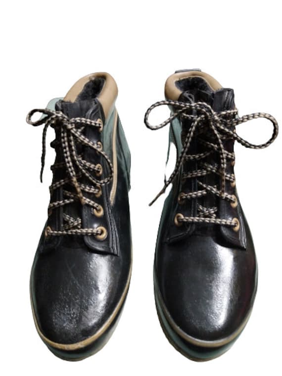 Vintage Gummistiefel Damen Gr. 9 70Er Jahre Tweed-Back Regenstiefel Preppy von 360DesignEtc