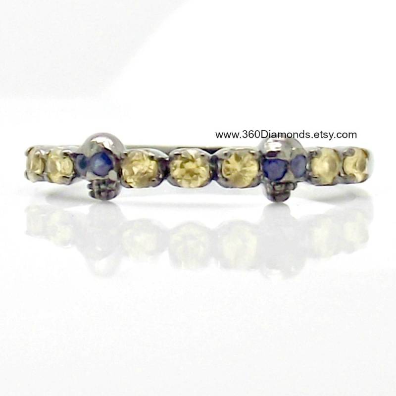 Baby Vergoldet Schädel Eine Halbe Ewigkeit Ring - Alternative Ehering 18K Schwarz Über 925 Sterling Silber Baby Vergoldet Schädel Eine Halbe Ewigkeit Ring - Alternative Ehering 18K Schwarz Über 925 Sterling Silber von 360Diamonds