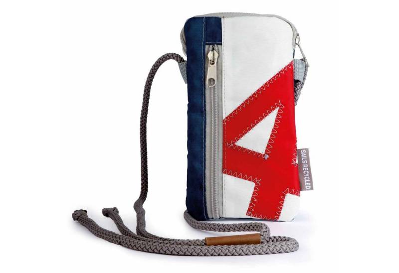 360Grad Handytasche Handytasche Nautik Lütt Weiss Blau Zahl Rot aus recyceltem Segeltuch von 360Grad
